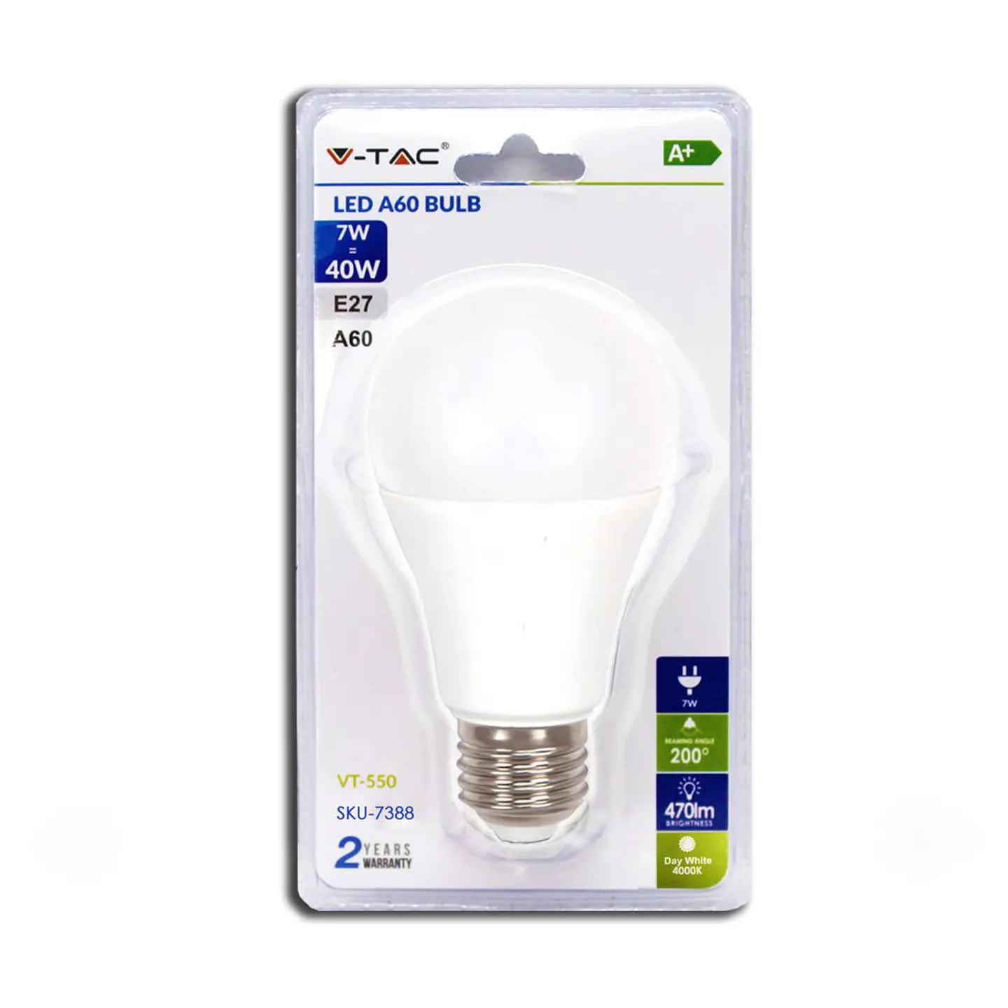 LED Bulb 7W 4500K E27 A60 V-TAC 1