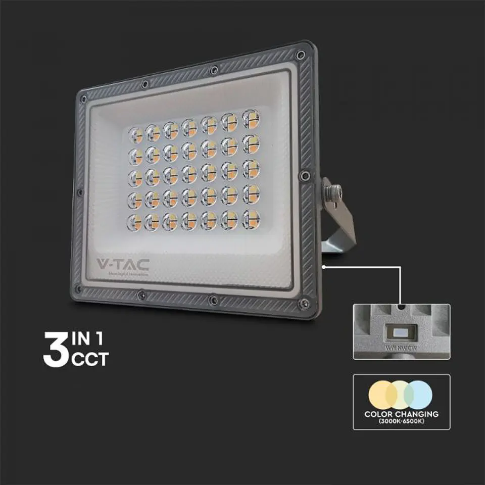 Projetor 30W LED 3IN1 GUN Corpo Cinza V-TAC 4