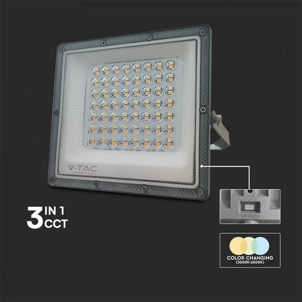 Projetor 50W LED 3IN1 GUN Corpo Cinza V-TAC 3