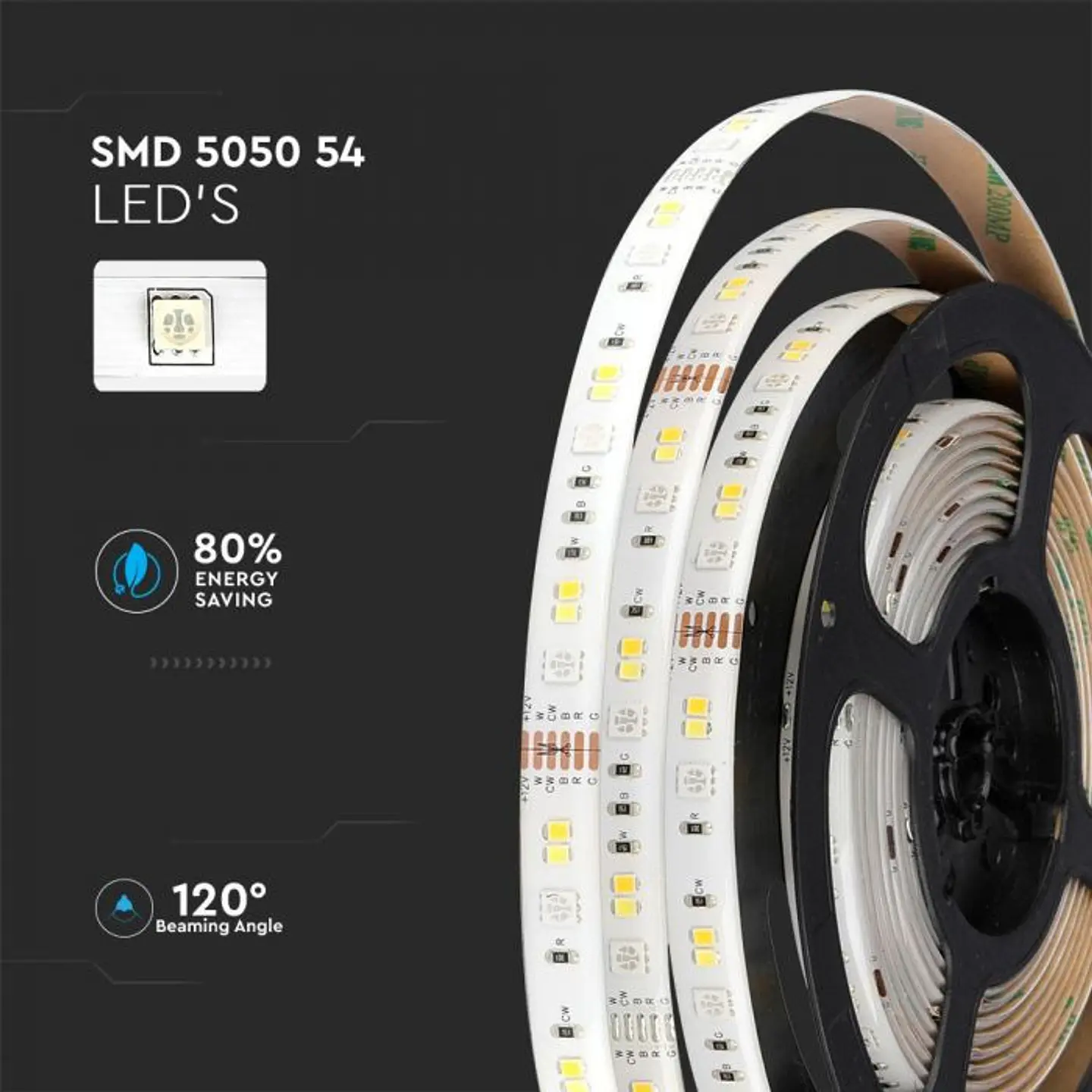LED Strip Kit 4W/M RGB+3IN1 EU PLUG V-TAC 3