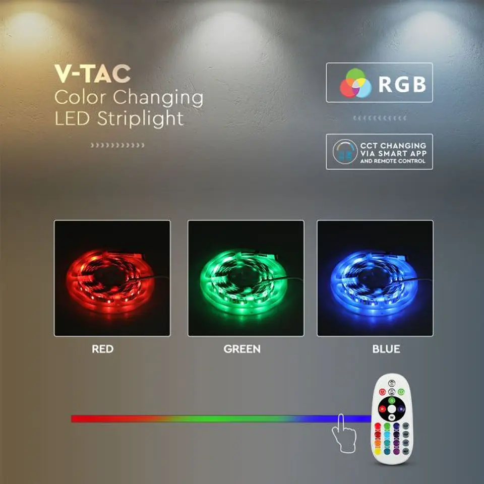 Kit de Fita LED 15W/M RGB+3IN1 EU PLUG V-TAC 7