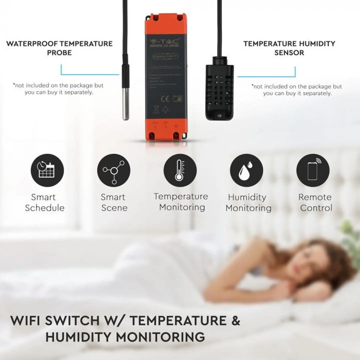 Sensor de Temperatura e Humidade 16A compatível c/Alexa e Google Home V-TAC 3