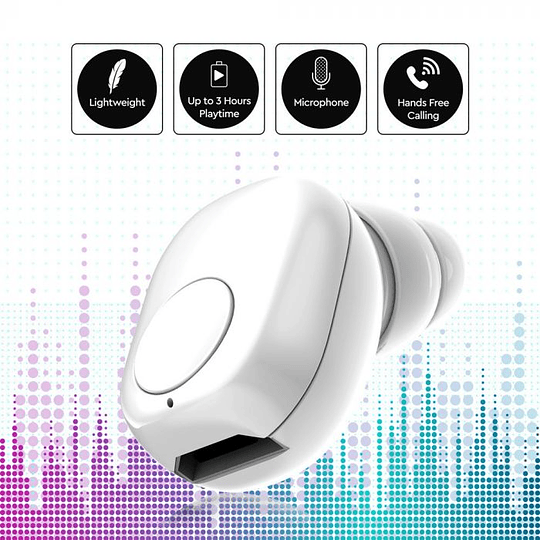 Earphone Bluetooth Bateria 55mah Branco V-TAC