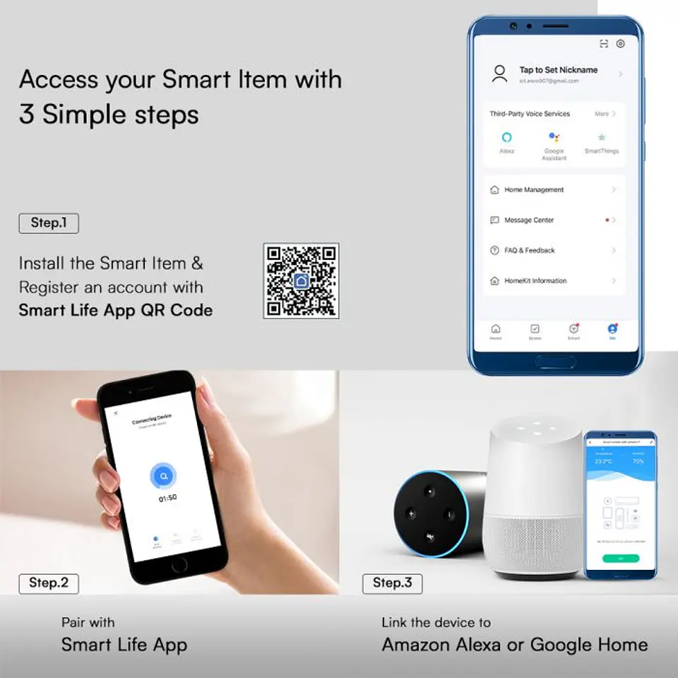 Lâmpada vela Smart 4.8W E14 compatível c/Alexa e Google home RGB+WW+CW V-TAC 5
