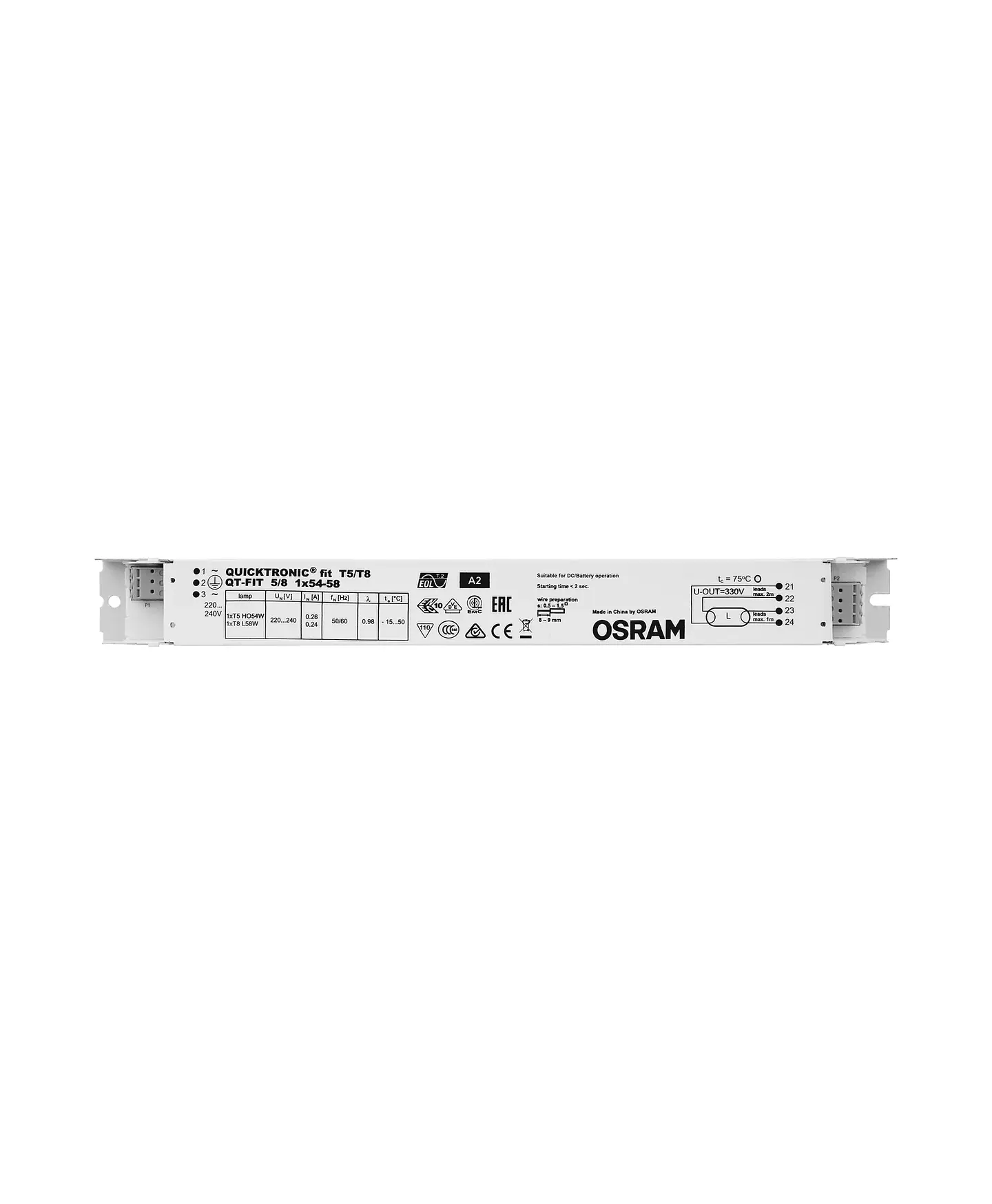 Balastro QT-FIT 5/8 1X54-58/220-24 Osram 2