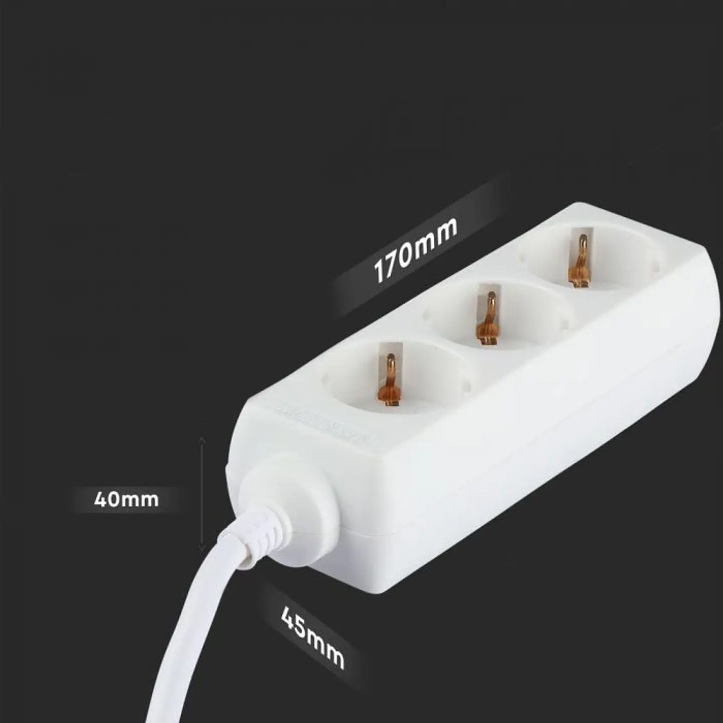 Extensão de 3 vias 3G1.5mm² X 3m V-TAC 4