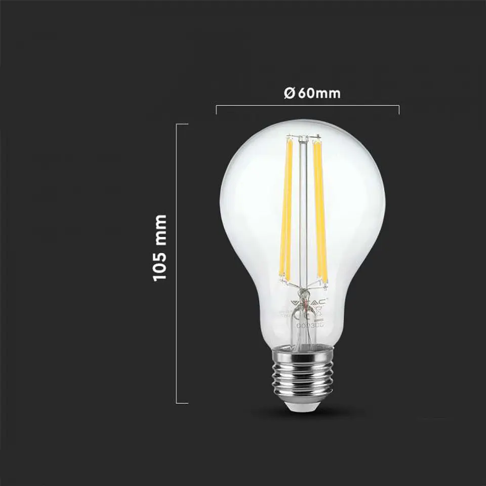 Lâmpada LED de filamento 12W A60 3000K E27 V-TAC 2