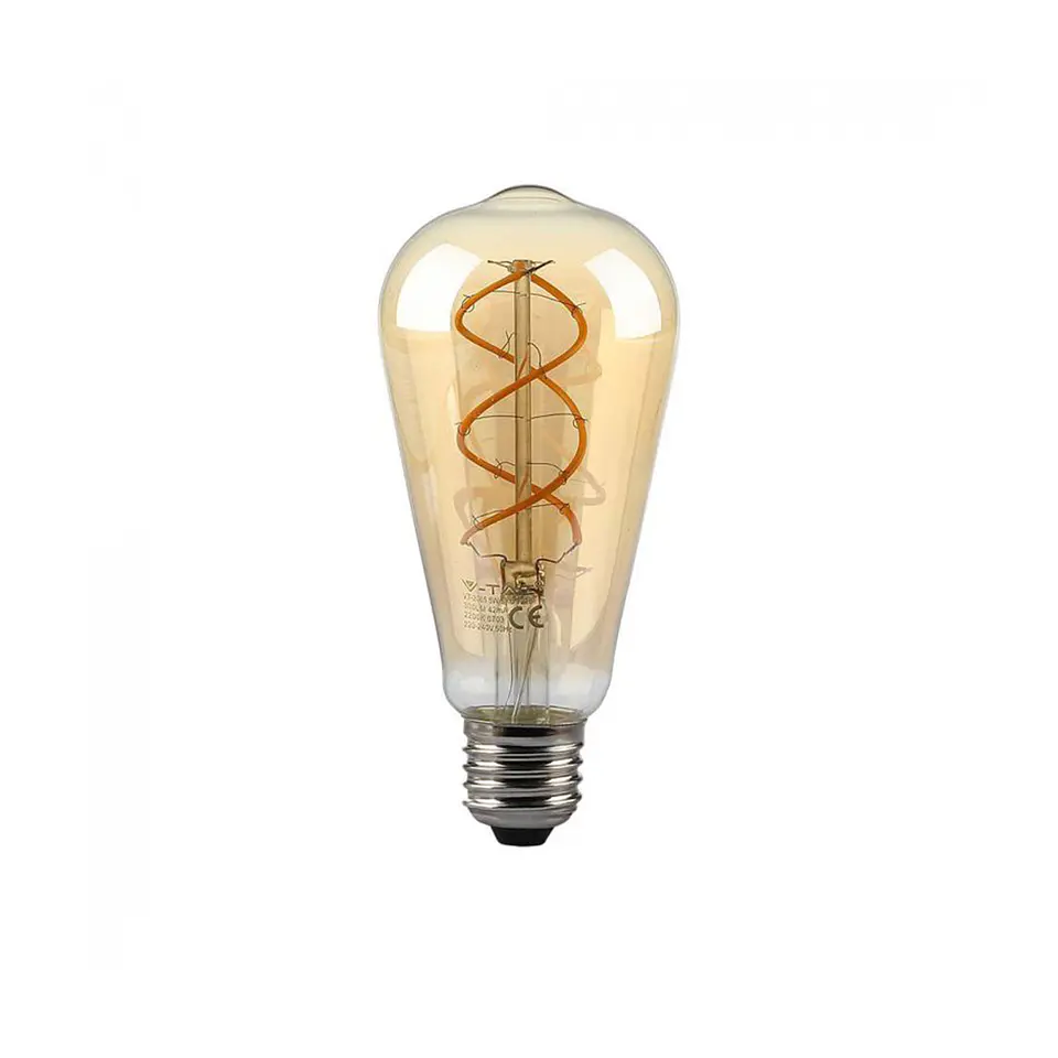 Lâmpada LED de filamento 5W ST64 1800K âmbar V-TAC 1