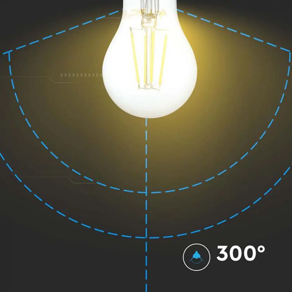 Lâmpada LED de filamento 6W A60 3000K E27 V-TAC 3