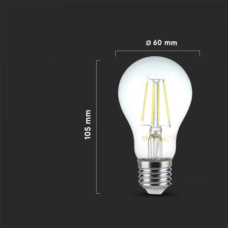 Lâmpada LED de filamento 6W A60 3000K E27 V-TAC 2