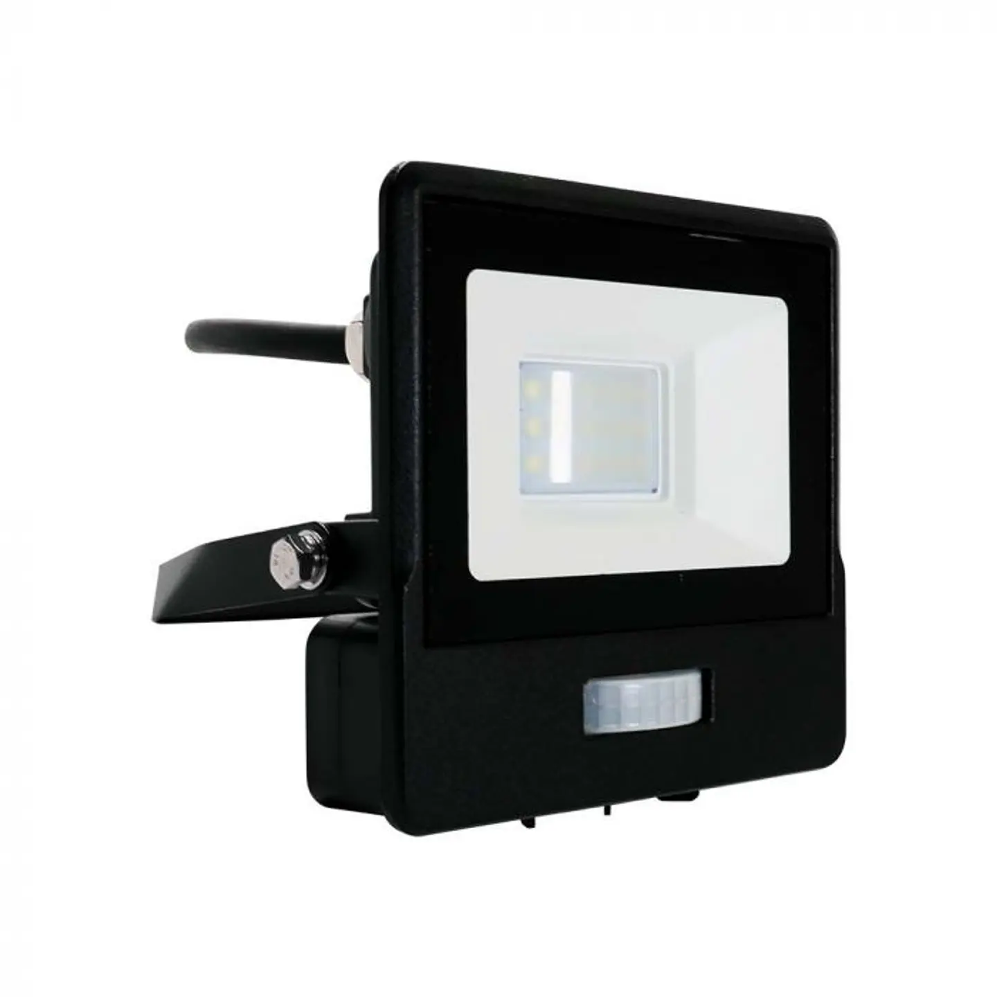 Projetor LED 10W 6500K sensor PIR, Chip Samsung, 1m cabo Corpo Preto IP65 V-TAC 1