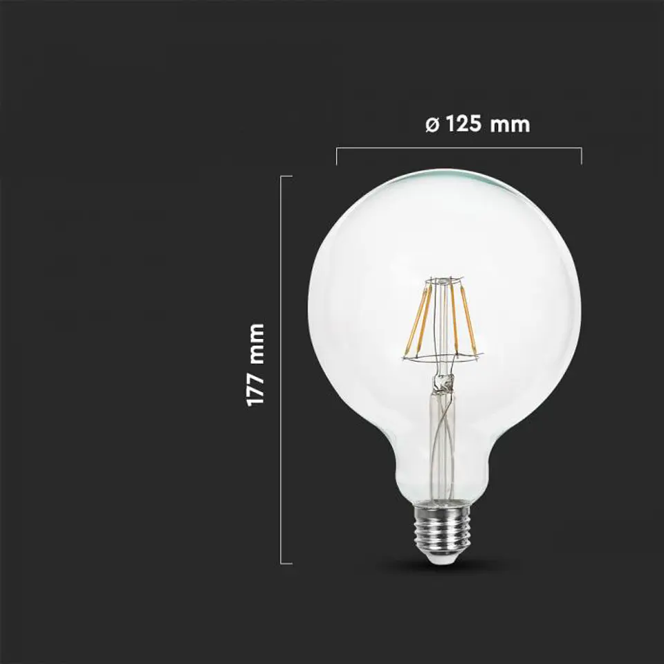 Bombilla LED 6W 6400K E27 G125 CL V-TAC 2