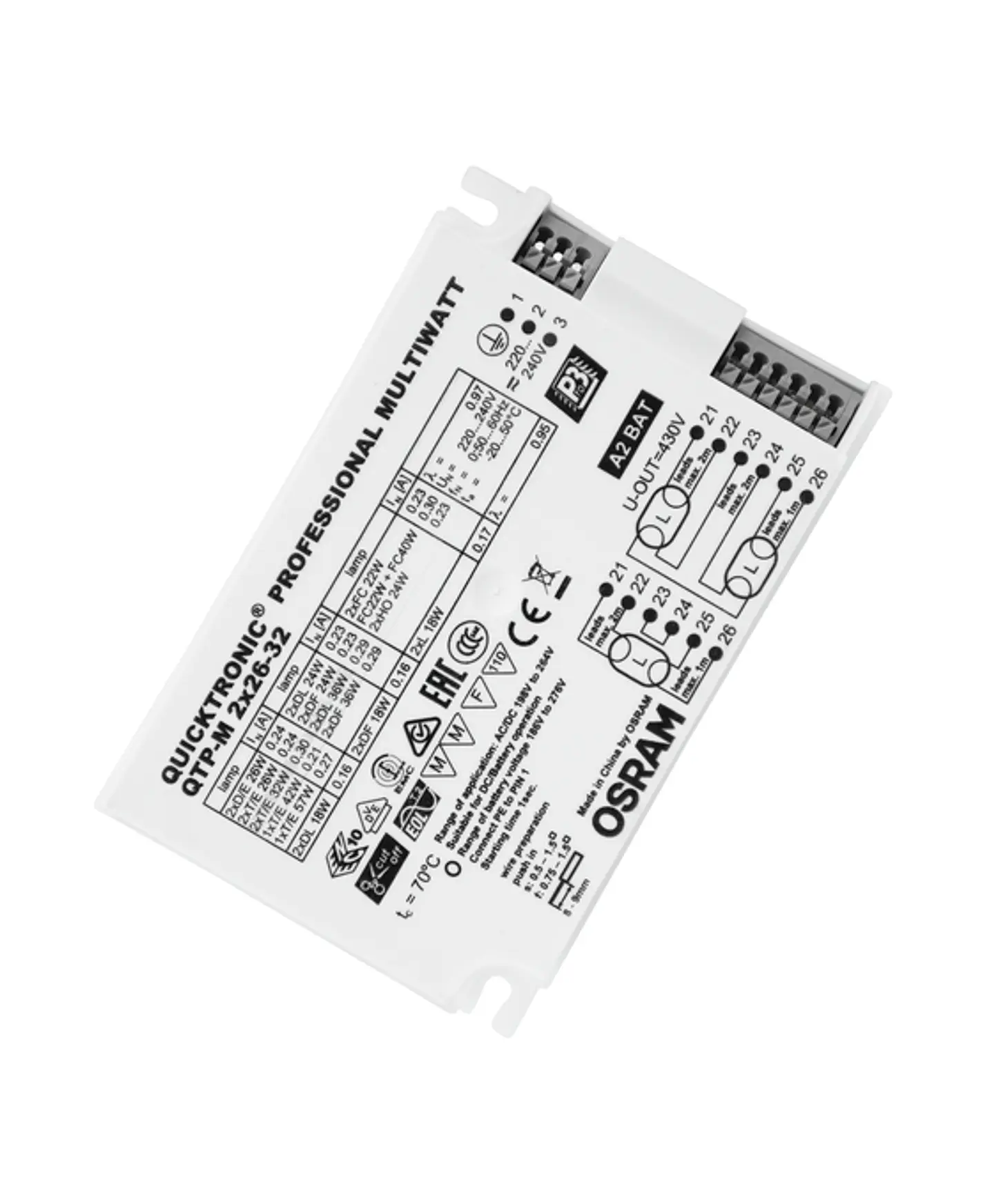 Balastro eletrónico QTP-M 2X26-32 Osram 1