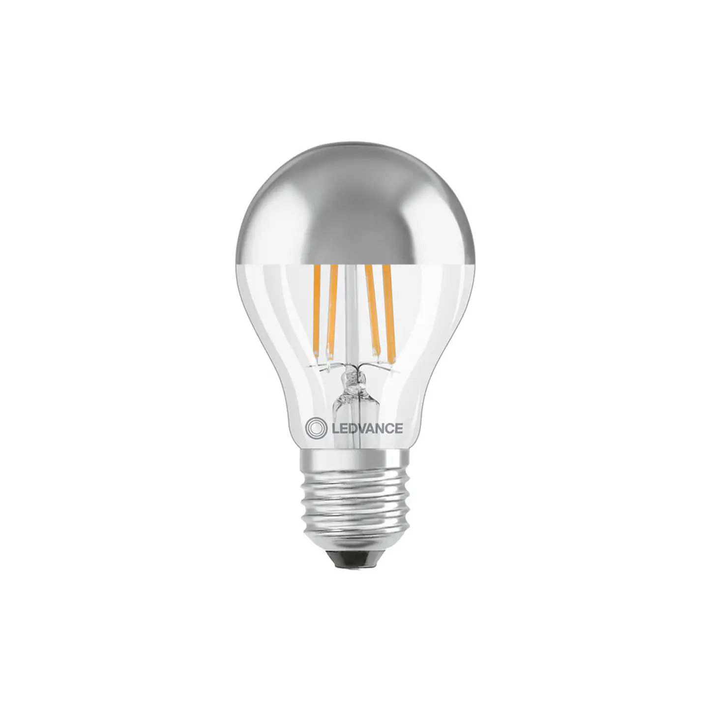 Lâmpada LED Classic A 50 Filament Mirror P 6.5W 827 E27 Silver Ledvance 1