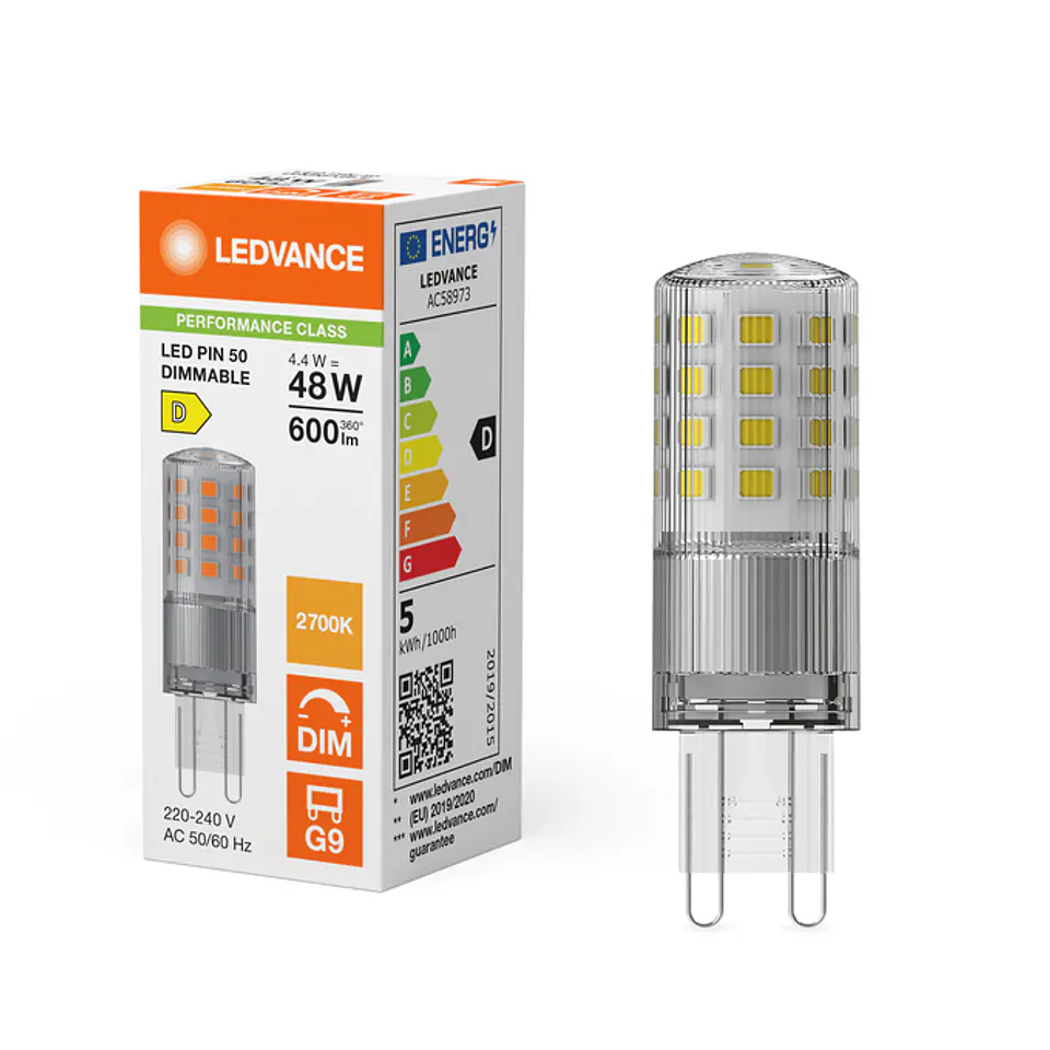 Lamp LED PIN 50 320° DIM P 4.4W 827 G9 Clear Ledvance 3