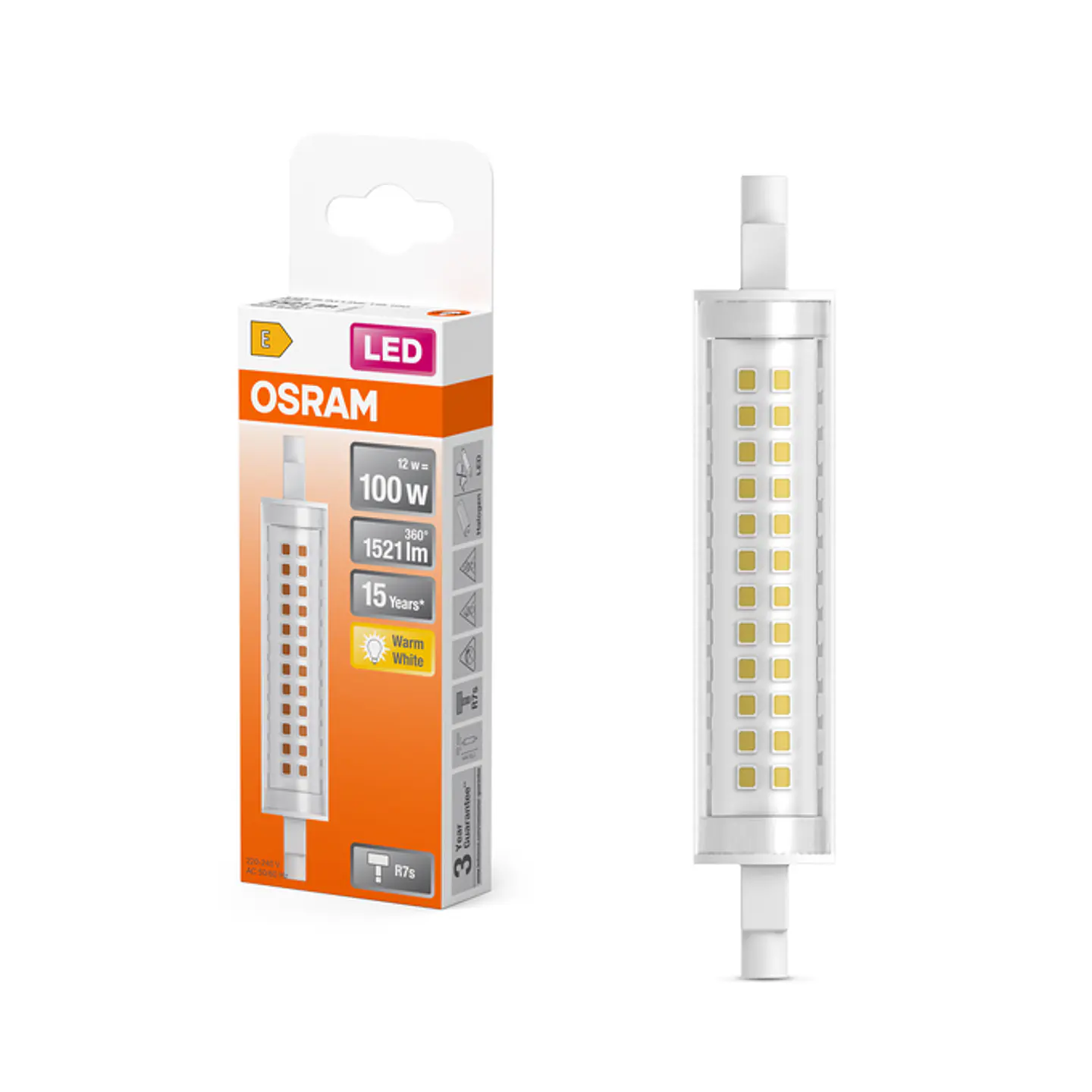 Bombilla LED Slim Line 118 100 12W 827 R7s 300° Clear Ledvance 3