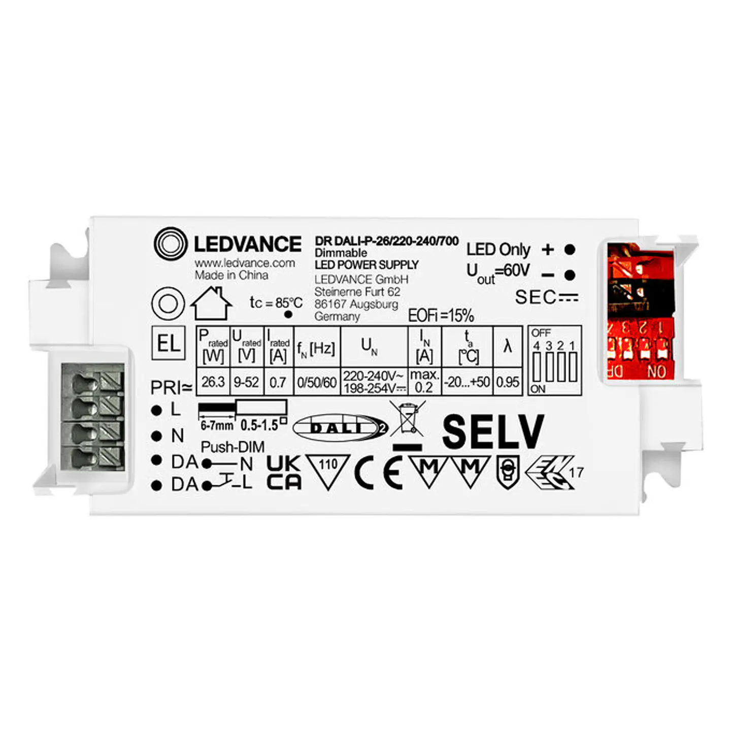 Driver LED DALI Performance G2 26/220-240/700 Ledvance 2