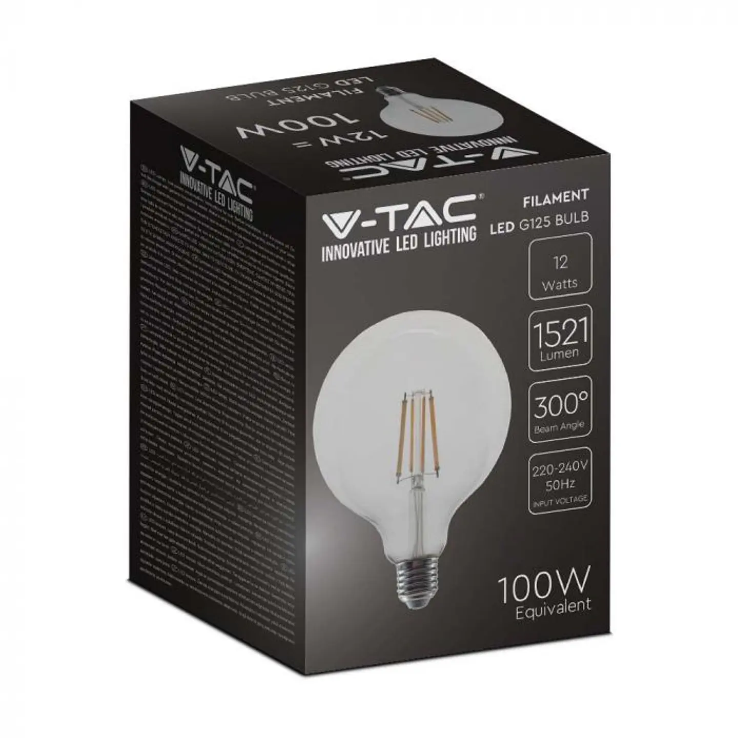 Lamp LED G125 12.5W 3000K E27 CL V-TAC 3