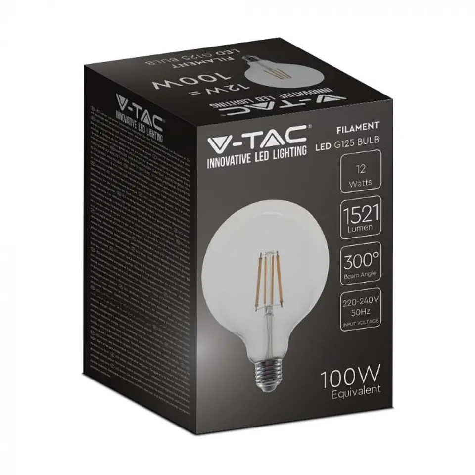 Lamp LED G125 12.5W 3000K E27 CL V-TAC 3