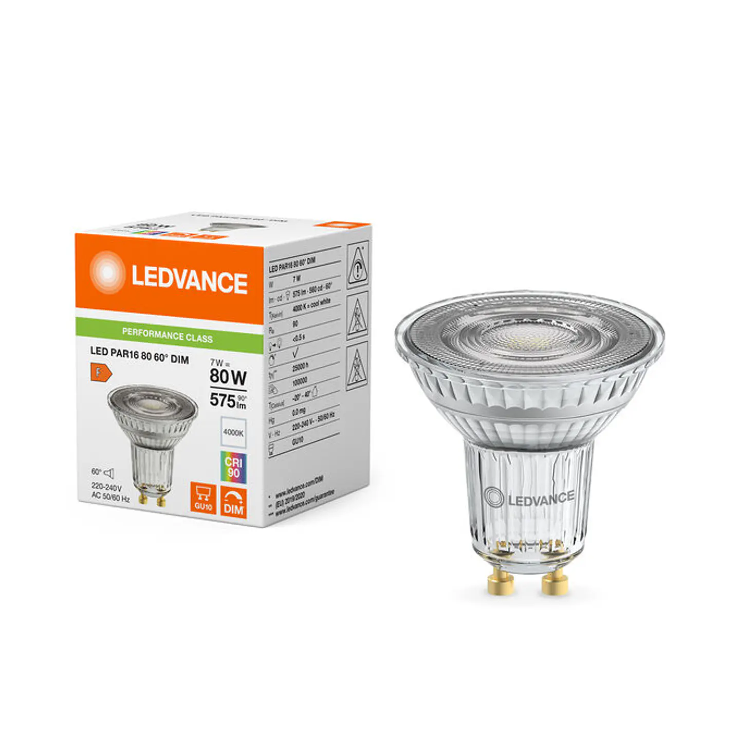 Lamp LED PAR16 80 DIM P 7W GU10 60° Ledvance 3