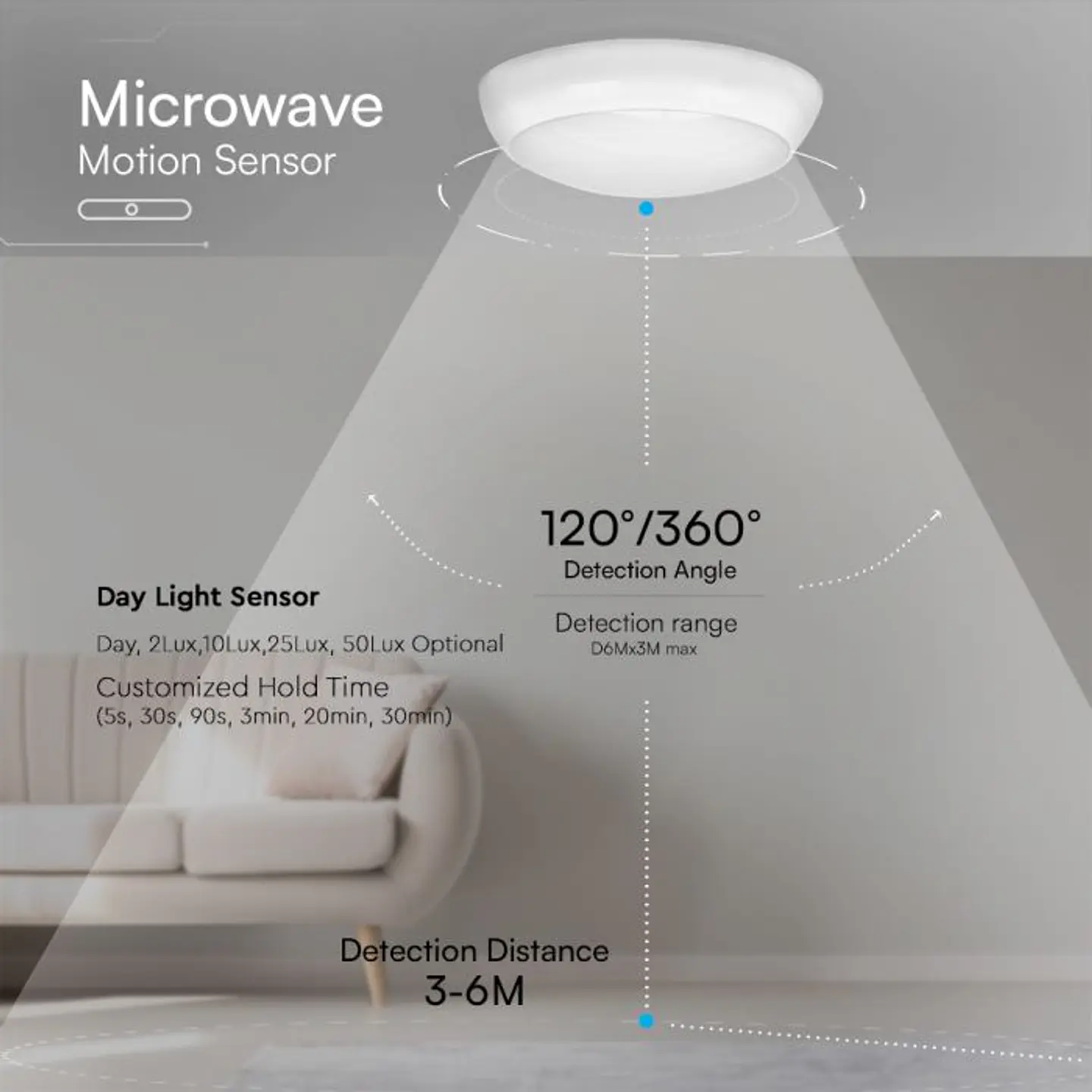 Plafone LED DOME 3IN1 8W/16W/20W sensor/emergency backup RD IP65 V-TAC 5