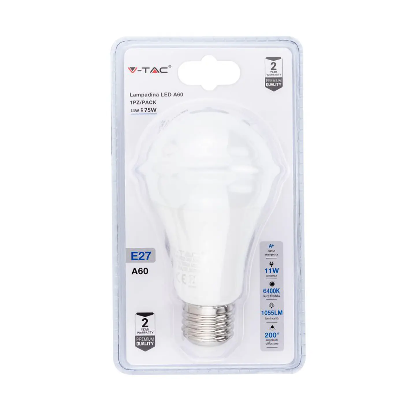 Lâmpada LED STD 11W 6400K E27 V-TAC 1