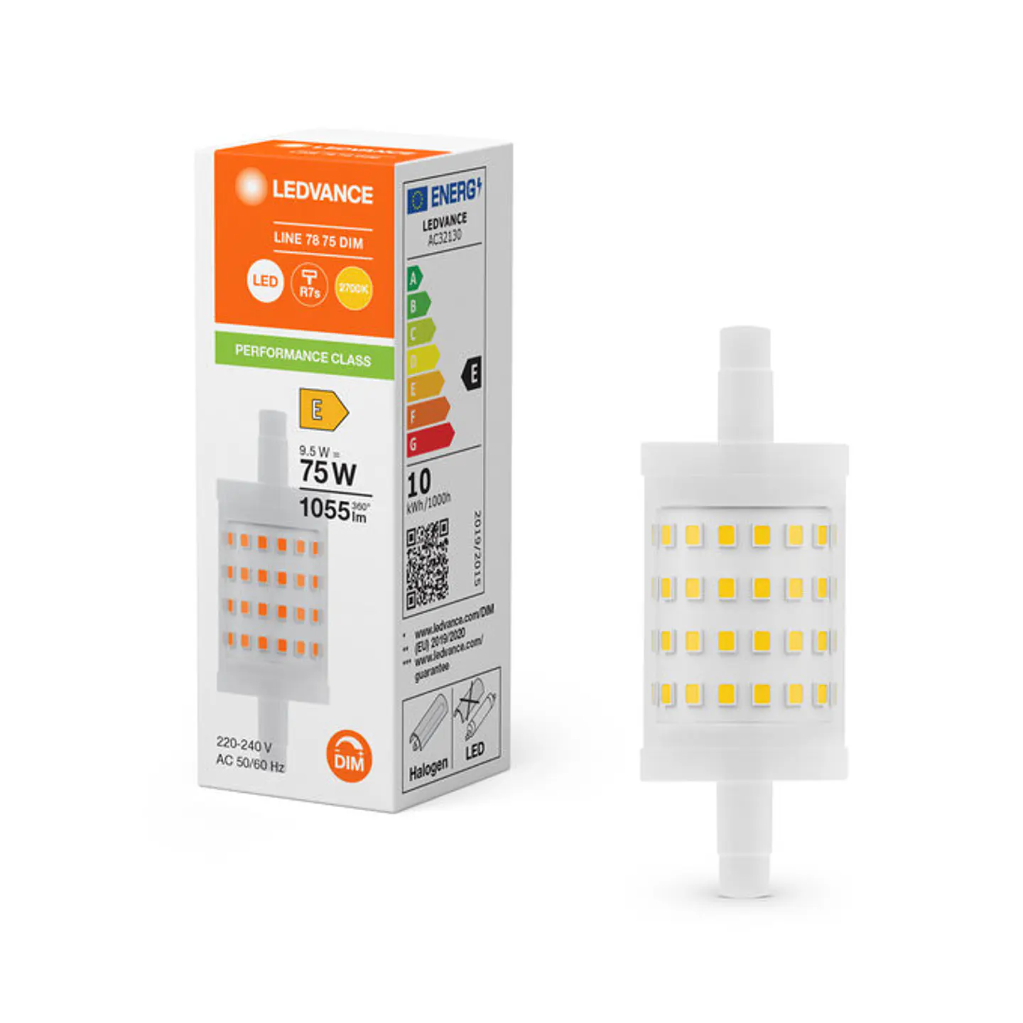 Lamp LED Line 75 DIM P 9.5W 827 R7S 78mm 300° CL Ledvance 3