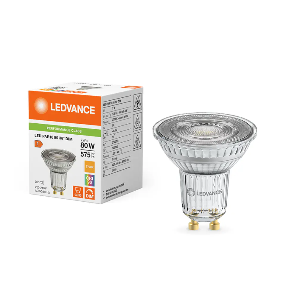 Bombilla LED PAR16 80 DIM P 7W GU10 36° Ledvance 3
