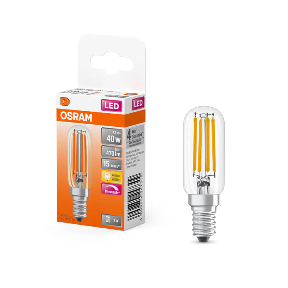 Lamp LED Special T26 40 300° Filament DIM 4.8W 827 E14 Clear Osram 3
