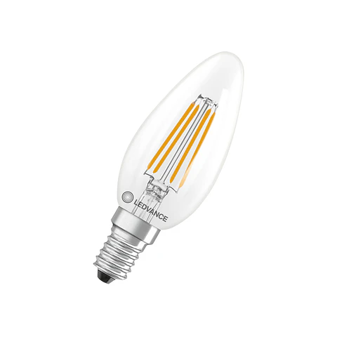 Lâmpada LED Classic B 40 Filament DIM P 3.4W 827 E14 Clear Ledvance