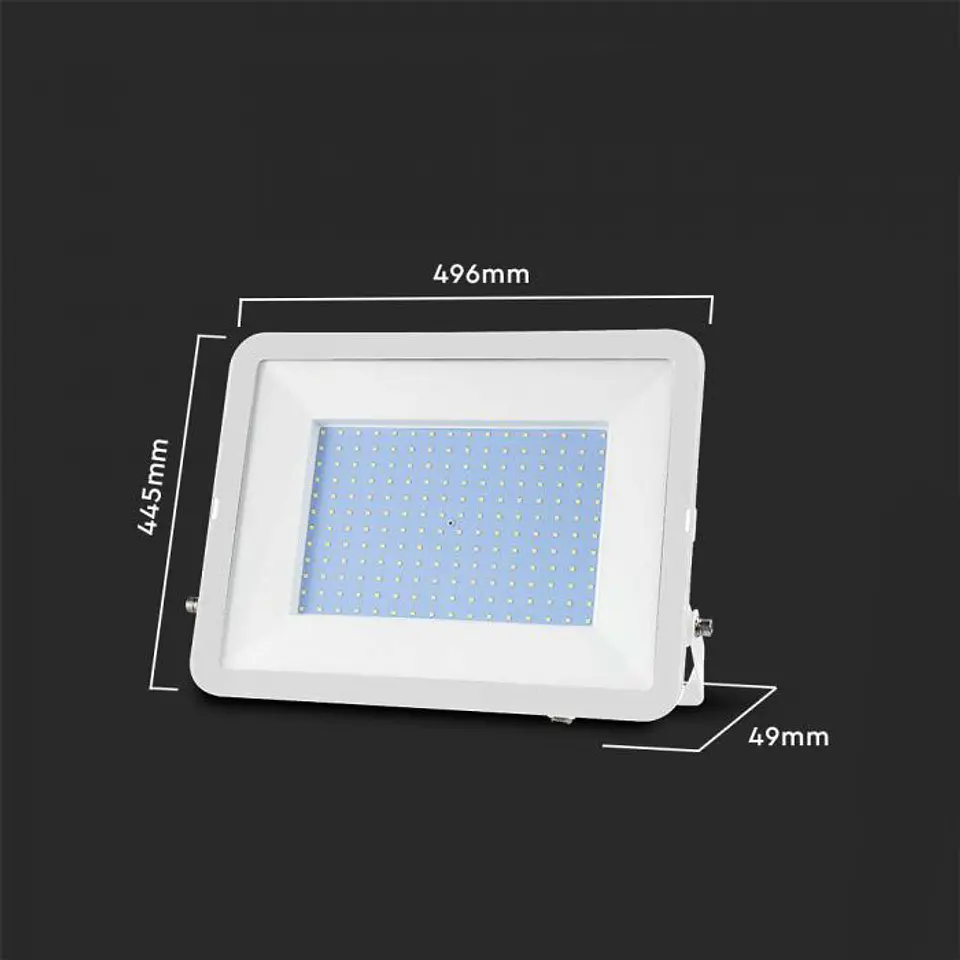 Projetor LED Chip Samsung 300W 4000K 1m cabo Corpo/Vidro Branco V-TAC 2