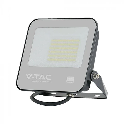 Projetor LED Chip Samsung 50W 6500K Corpo Preto/Vidro Cinza V-TAC