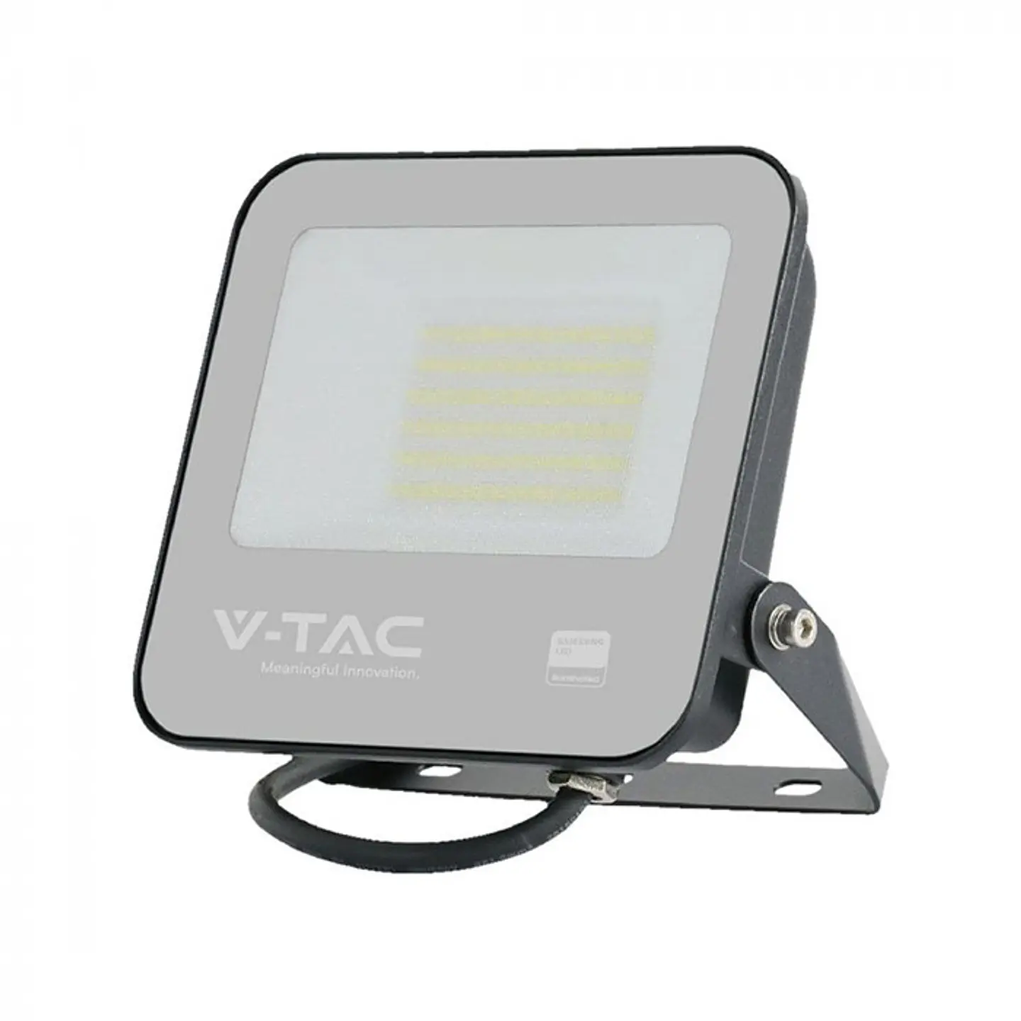 Projetor LED Chip Samsung 50W 6500K Corpo Preto/Vidro Cinza V-TAC 1