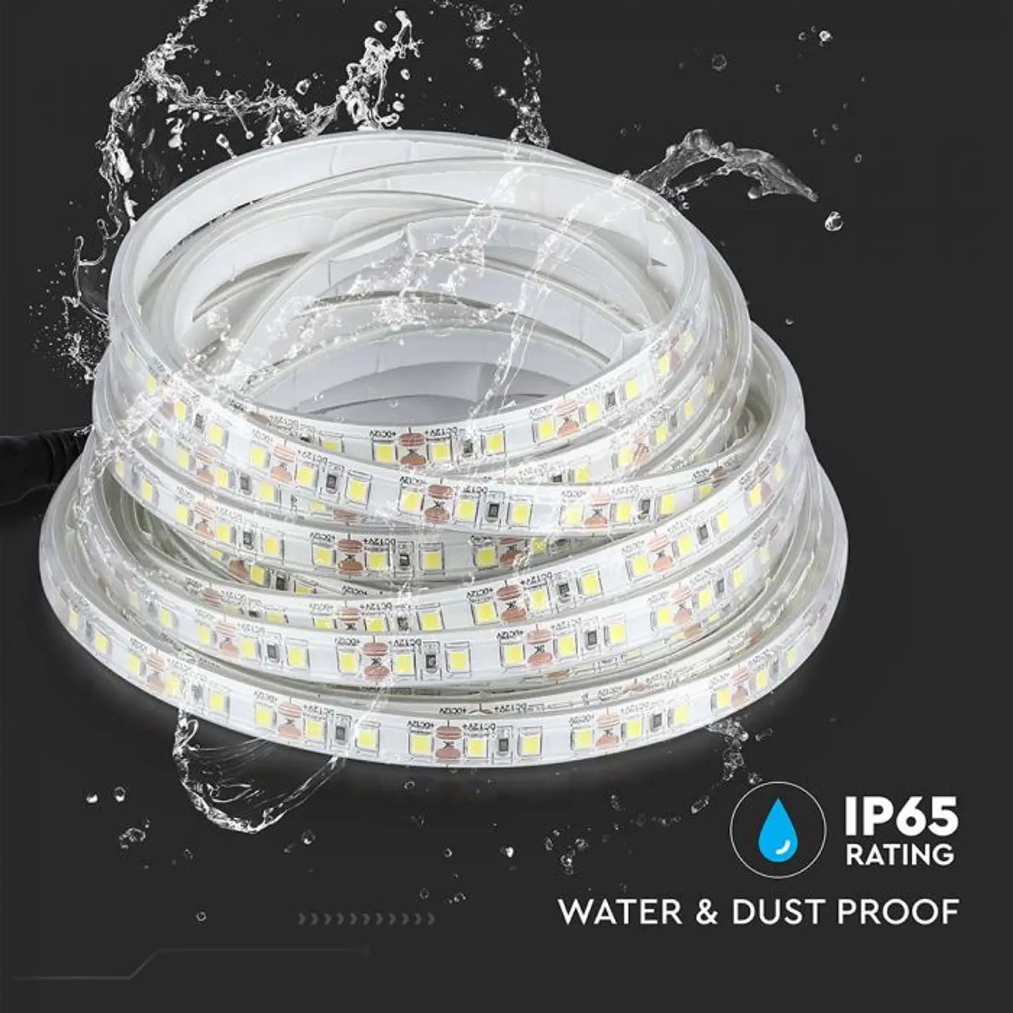 Fita LED SMD 3528 120 8W/M 3000K 12V IP65 V-TAC 5