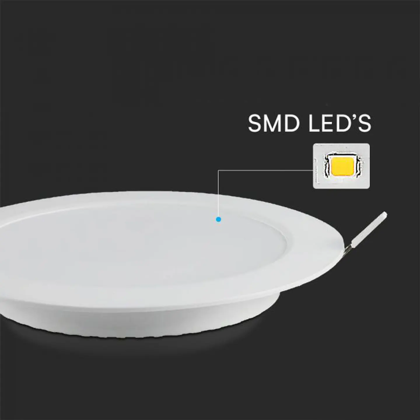 Downlight de encastrar redondo 24W Chip Samsung 300mm V-TAC 3