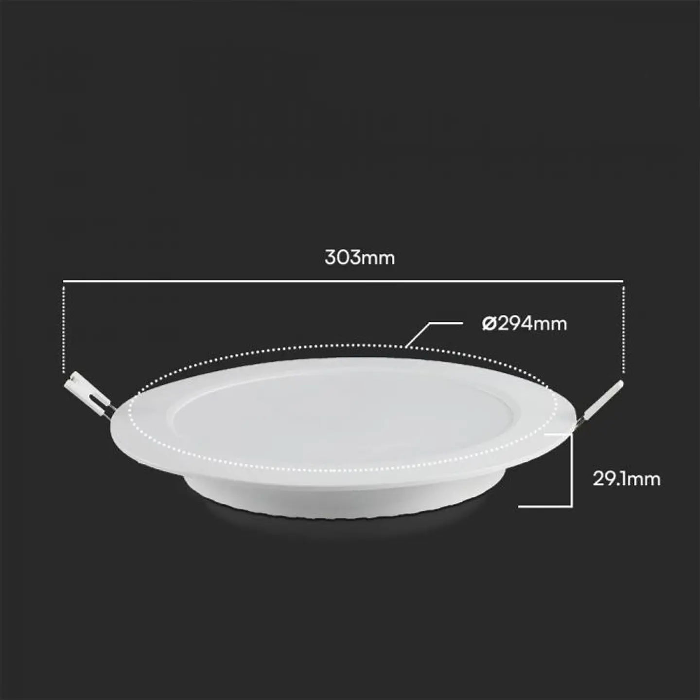 Downlight de encastrar redondo 24W Chip Samsung 300mm V-TAC 2