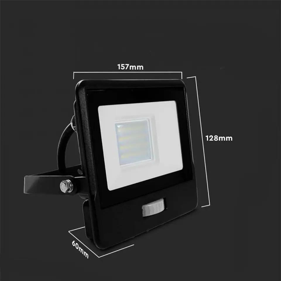 Proyector LED 20W 6500K sensor PIR Chip Samsung 1m cabo Cuerpo Negro IP65 V-TAC 4