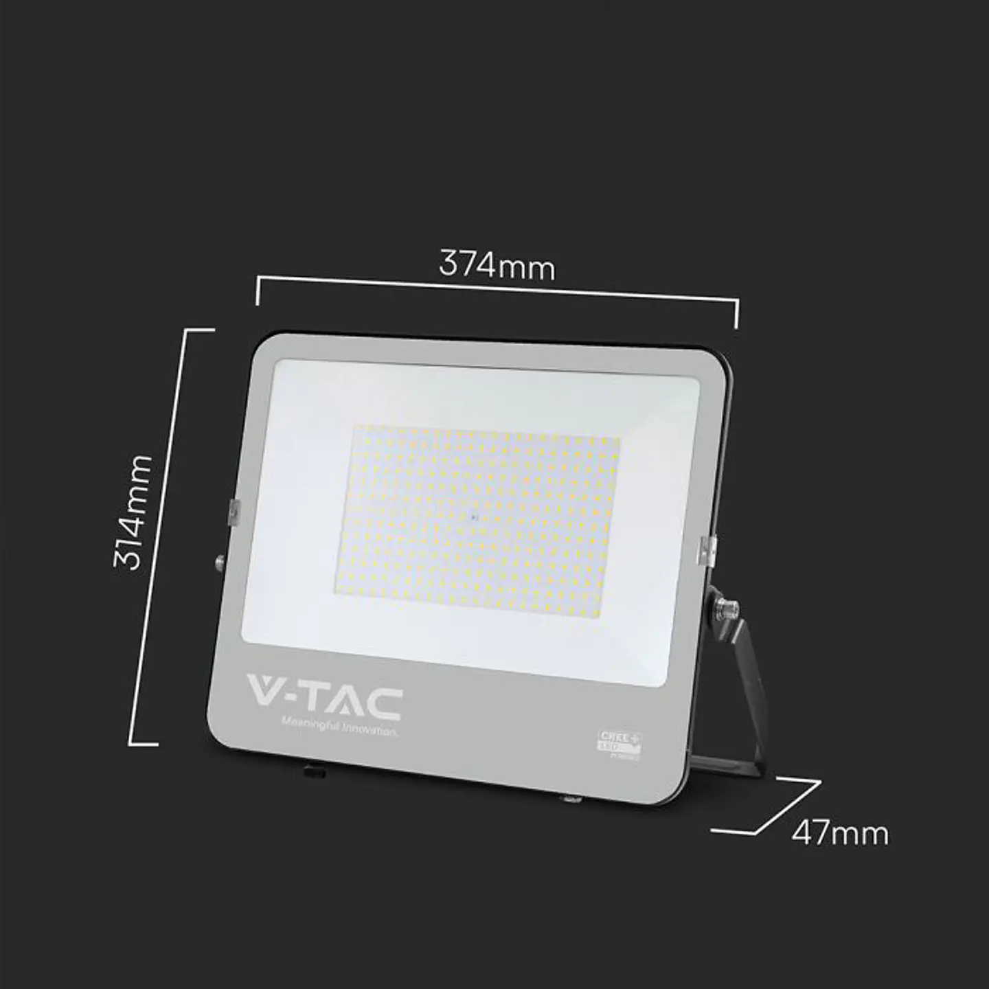 Floodlight 200W LED CREE Chip 135LM/W 1m Cable 6YRS WTY IP65 Black Body V-TAC 2