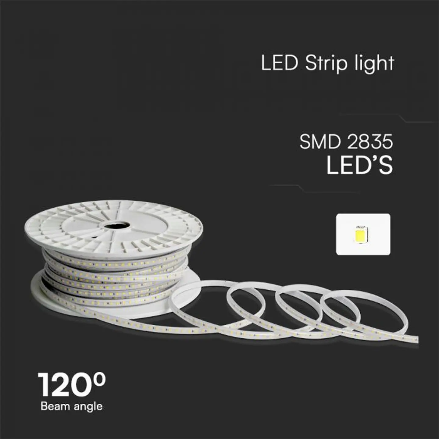 Tira LED 121 10.5W/M 6500K 220V IP65 V-TAC 3
