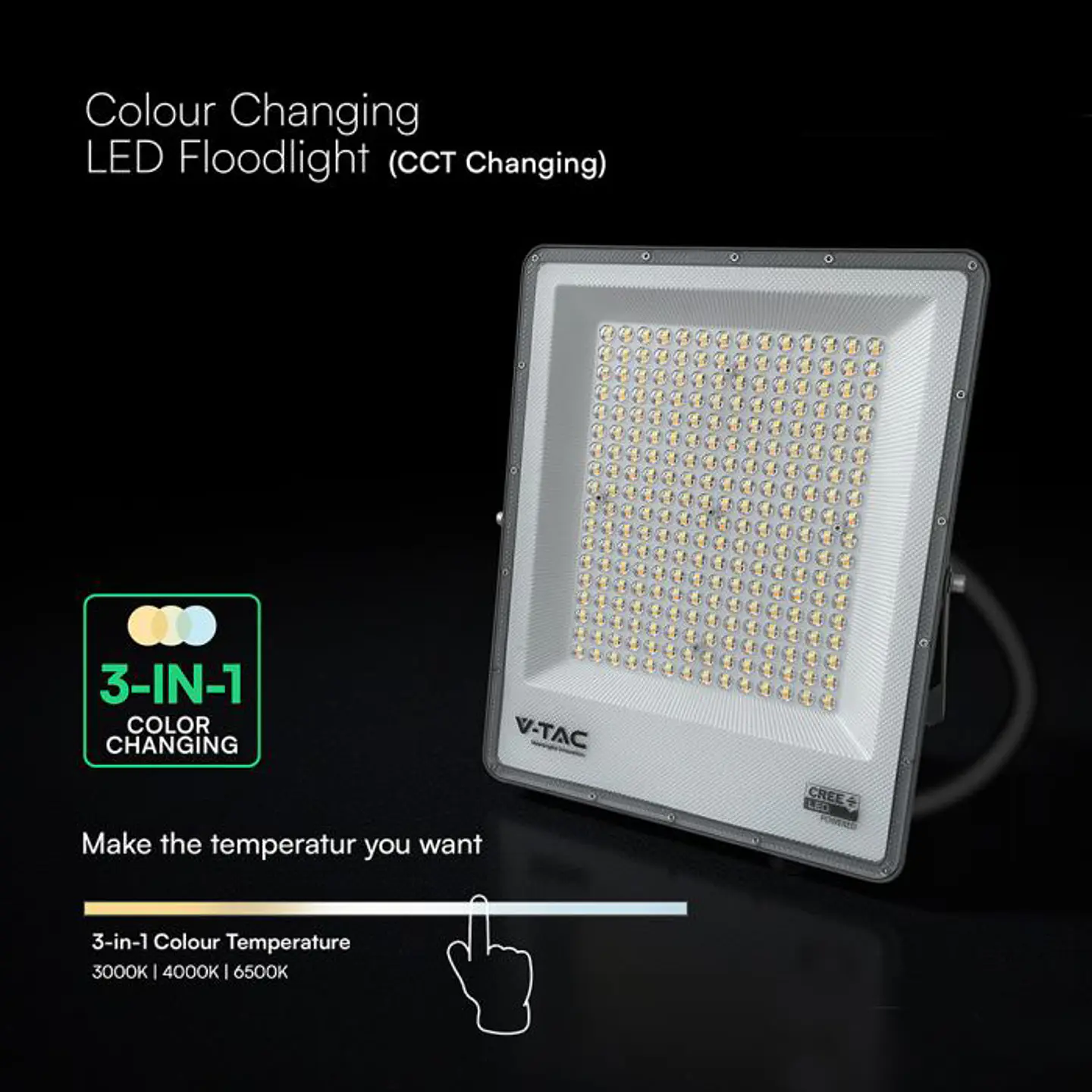 Projetor 100W LED Chip CREE CCT 3IN1 V-TAC 3