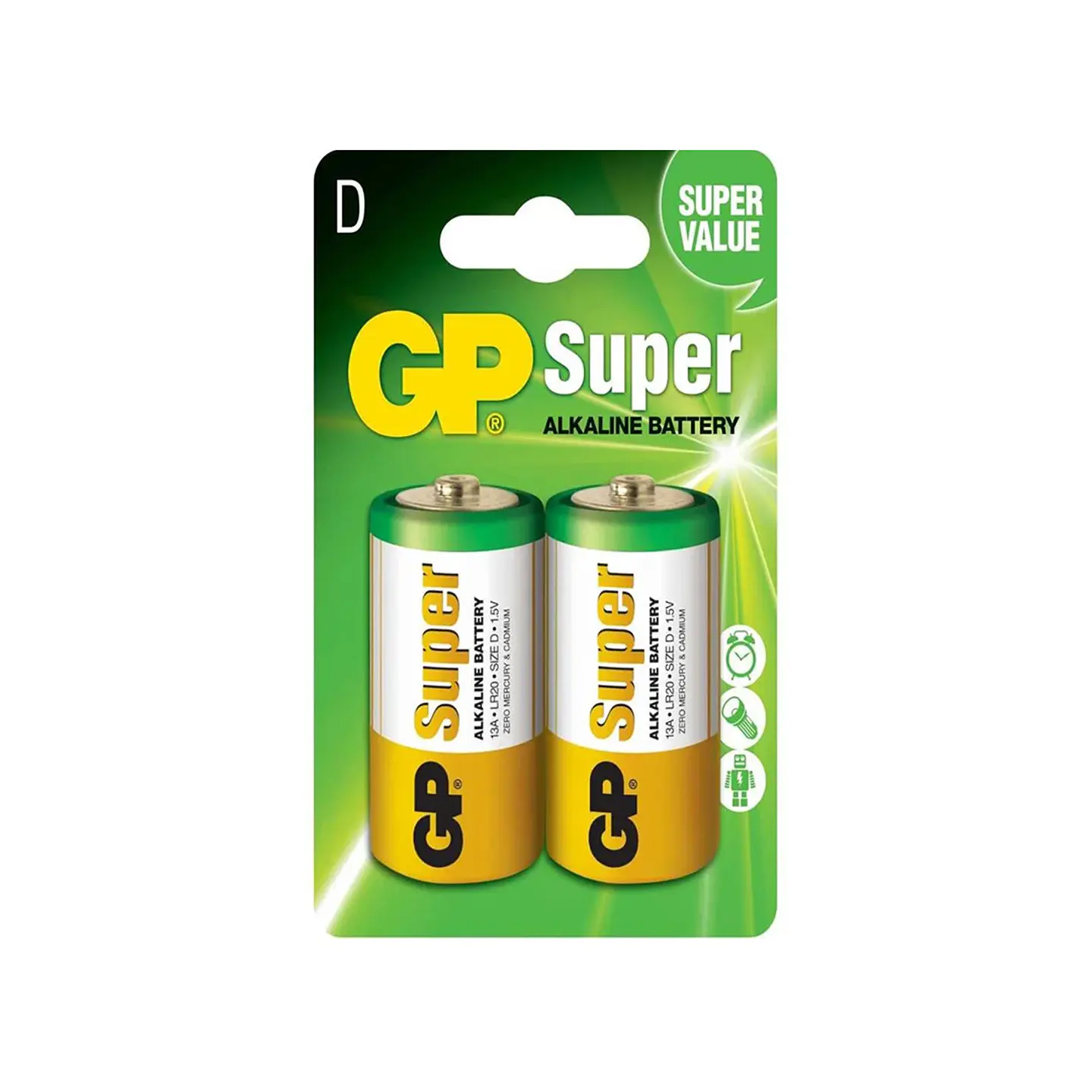Pilha Alcalina LR20 1,5V (pack 2) GP 1