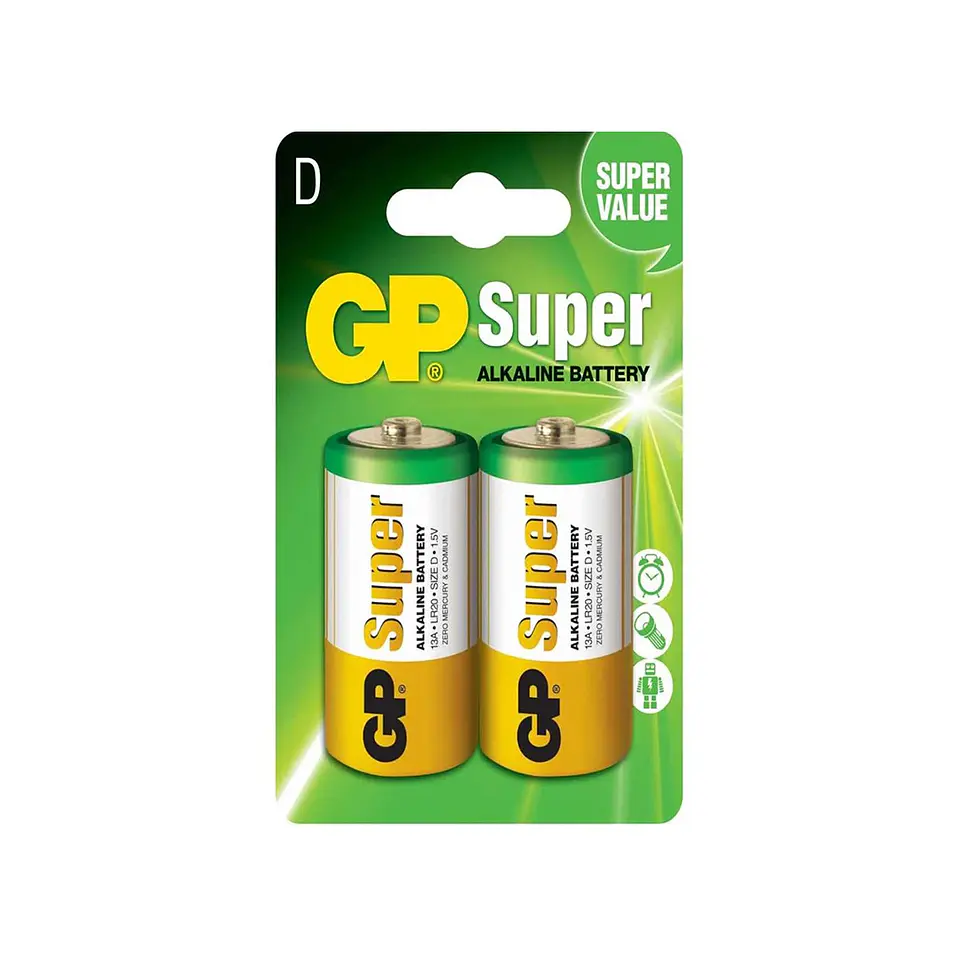 Pilha Alcalina LR20 1,5V (pack 2) GP 1