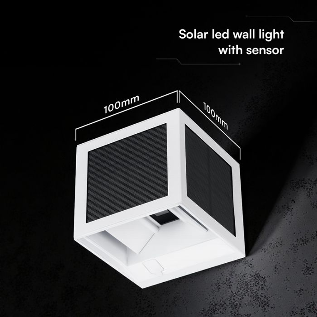 Aplique de pared solar LED 9W LED con sensor PIR 3IN1 IP65 Blanco V-TAC 2