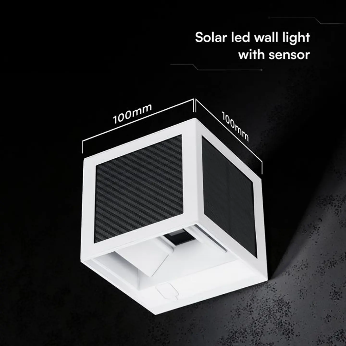 Aplique de parede solar LED 9W c/sensor PIR 3IN1 IP65 Branco V-TAC 2