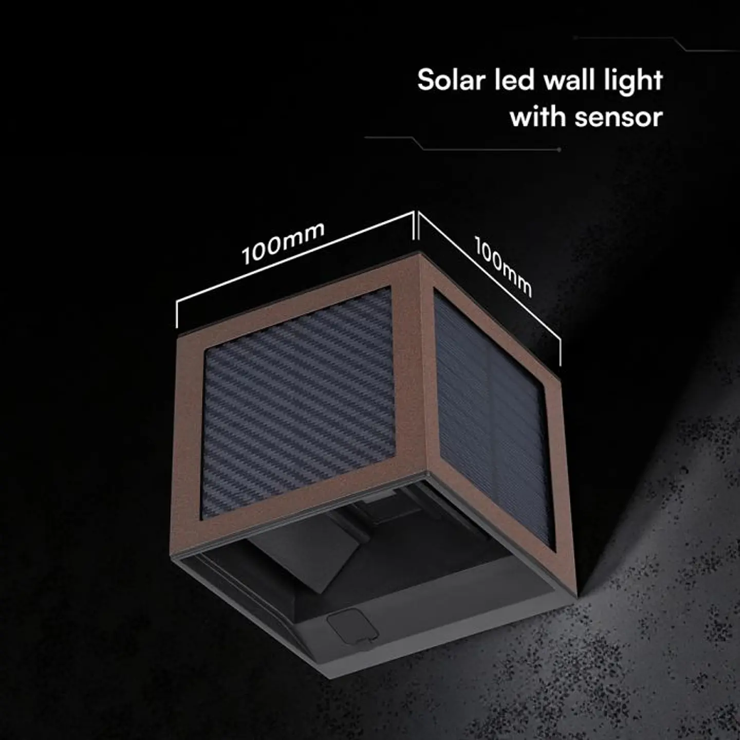 Wall lamp LED solar 9W with PIR sensor 3IN1 IP65 Brown V-TAC 2