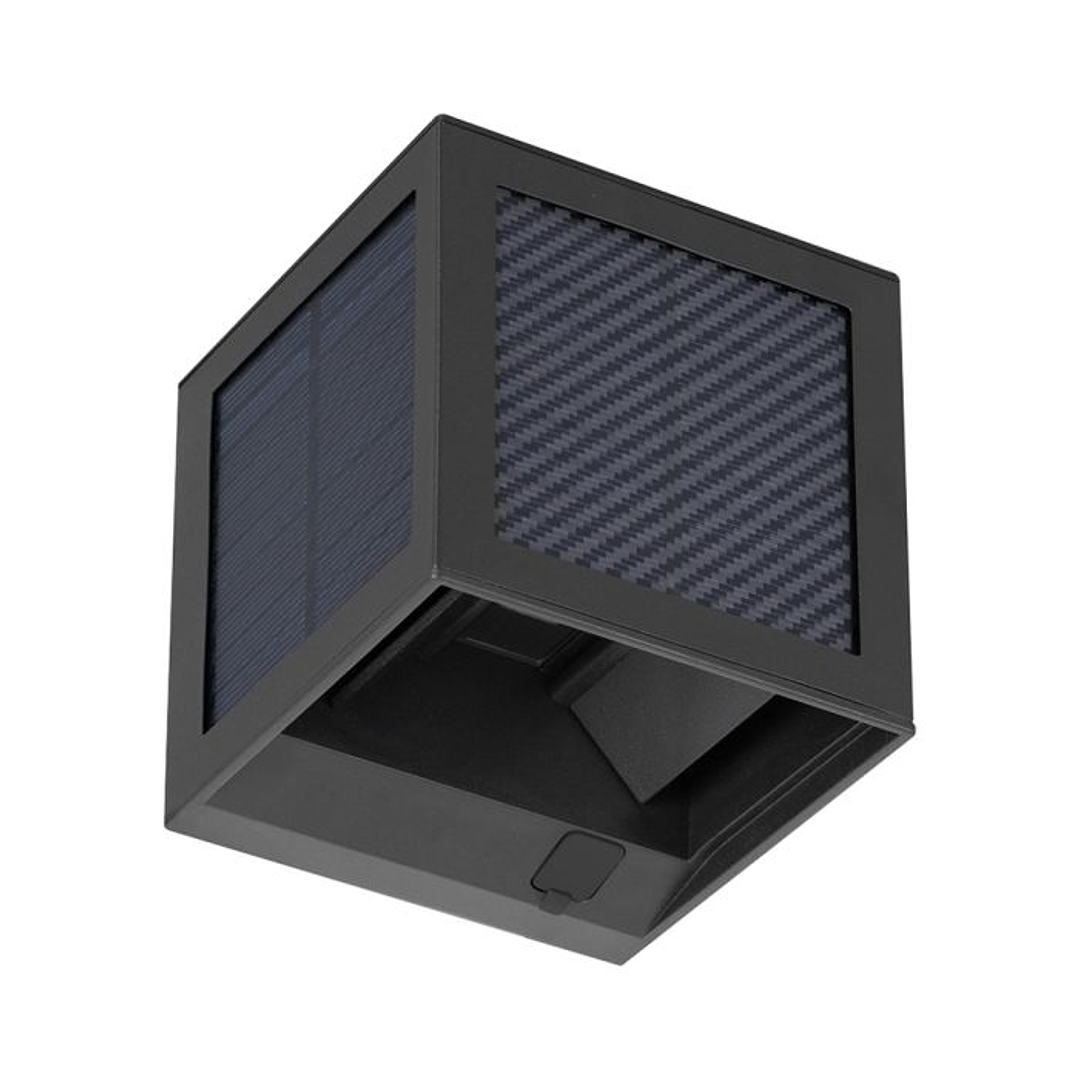 Aplique de parede solar LED 9W c/sensor PIR 3IN1 IP65 Preto V-TAC 1