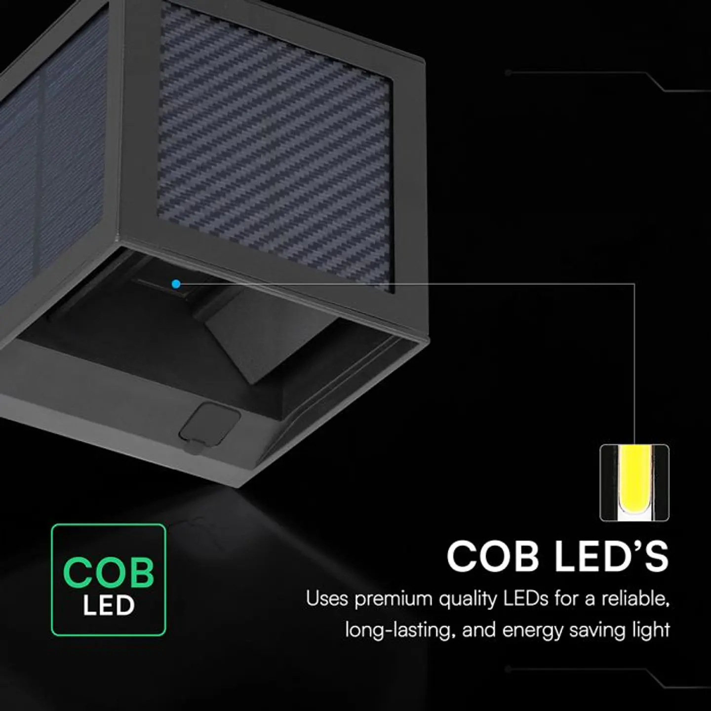 Aplique de parede solar LED 9W c/sensor PIR 3IN1 IP65 Preto V-TAC 3