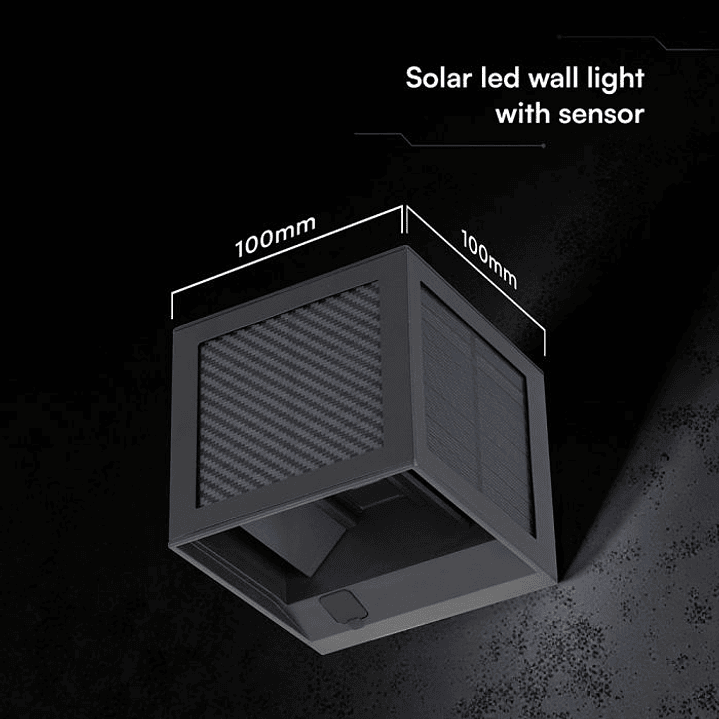 Aplique de parede solar LED 9W c/sensor PIR 3IN1 IP65 Preto V-TAC 2