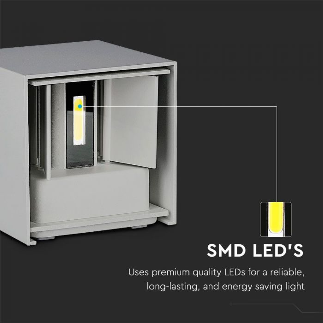 Aplique de parede Bridgelux 5W c/chip SMD Cinzento V-TAC 7