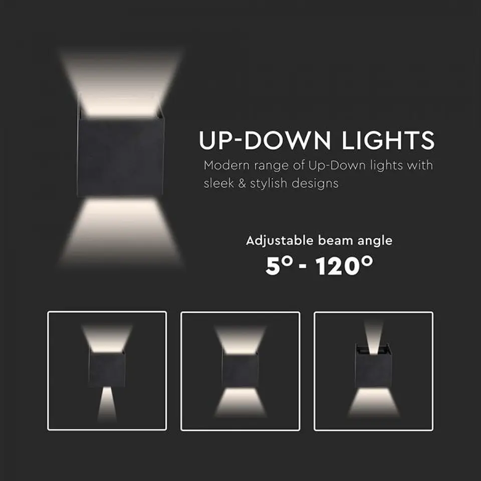 Wall lamp Bridgelux 5W with SMD chip Black V-TAC 8